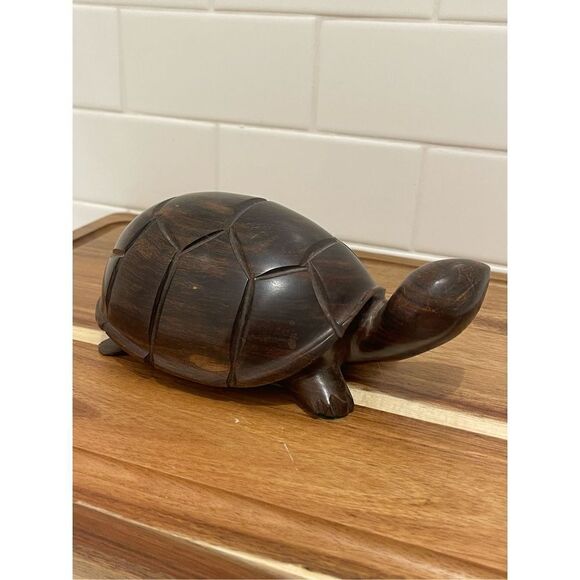 No Brand Other - Hand carved Mahogany turtle